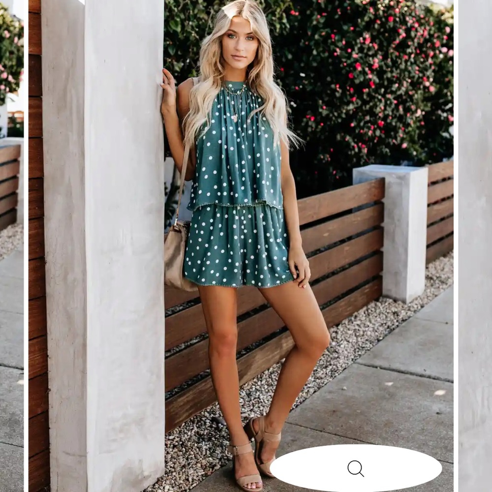 VICI Paloma Halter Polka Dot Romper
